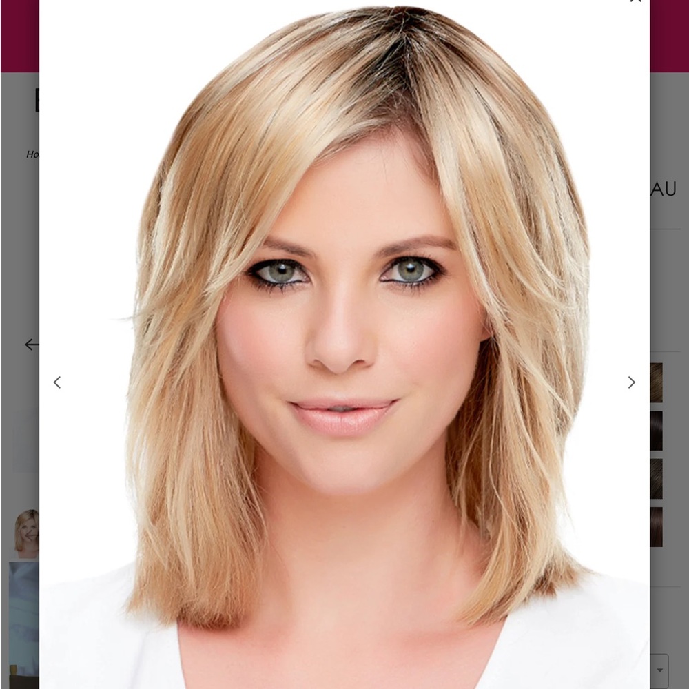 Jon Renau synthetic hair topper in rooted Shaded Biscuit